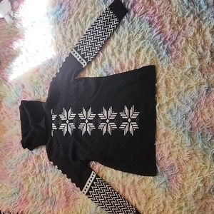 NWT Talbots black and white snowflake cowl neck sweater women's size PS